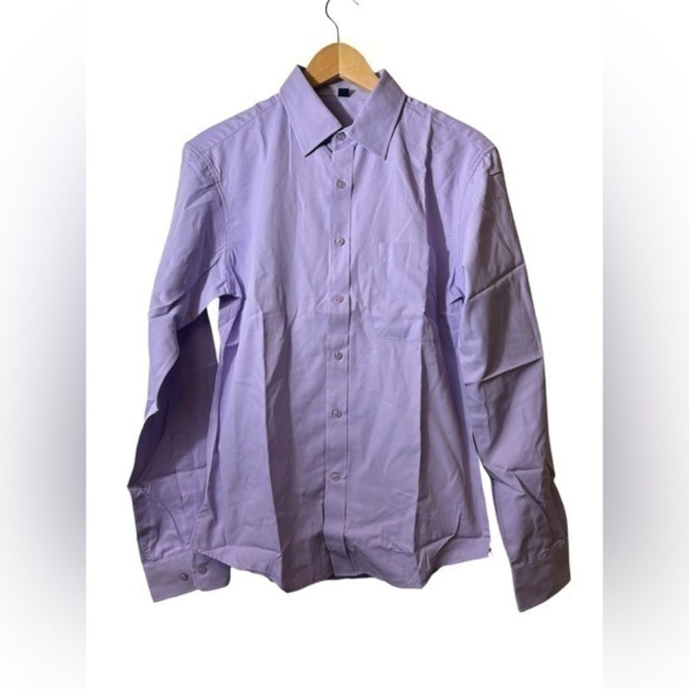 Design In Italy Purple Long Sleeve Button Up Dress Shirt Mens Small